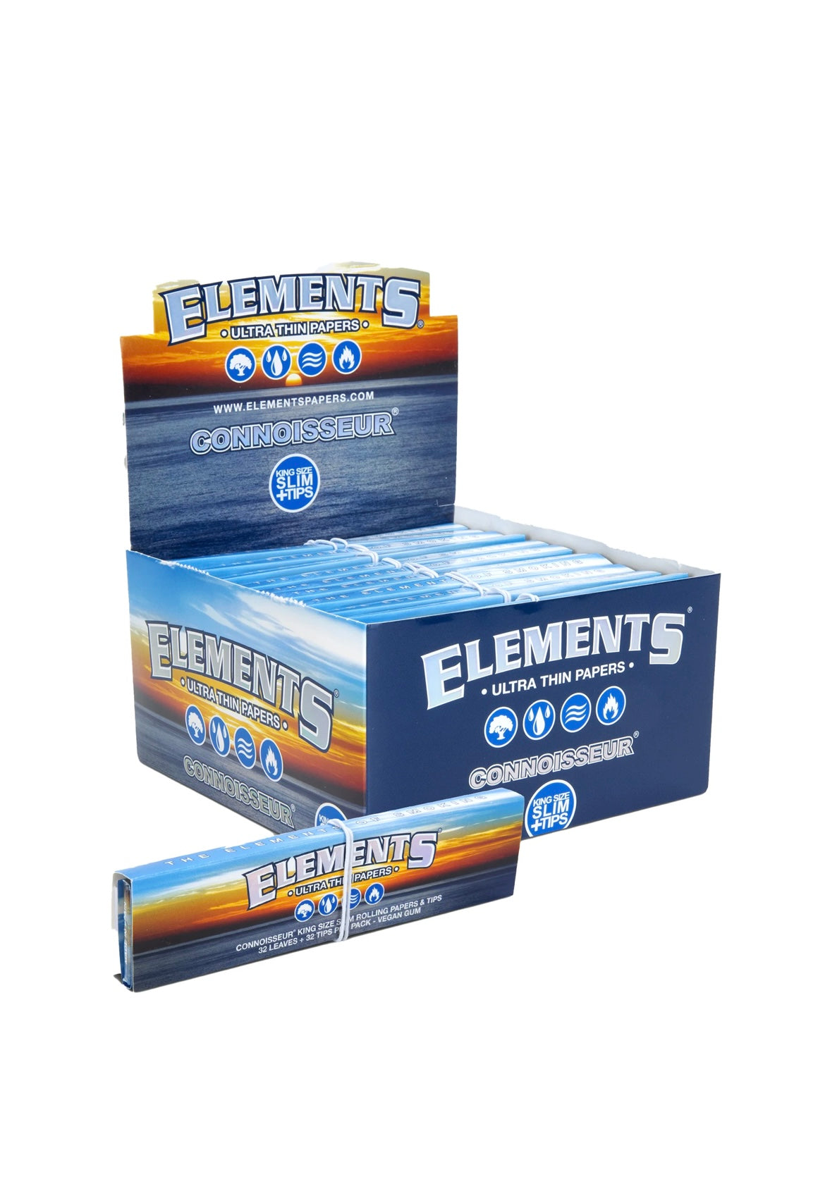 Element Connoisseur King Size Slim+Tips 32 pack