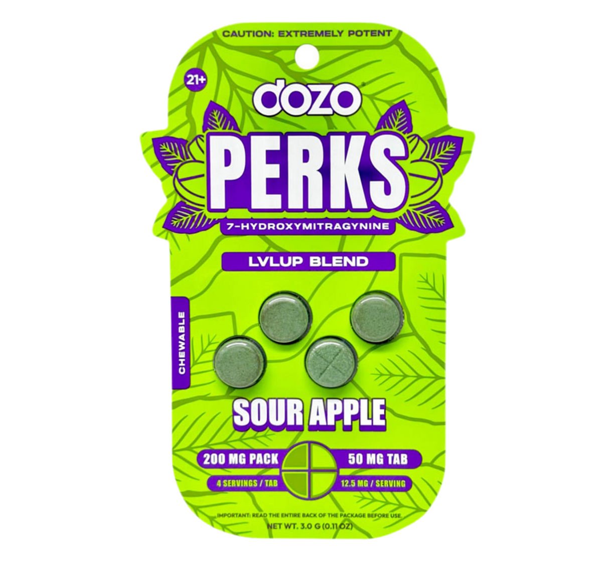 Dozo Perks 7 hydroxymitragynine | 4ct - 50mg tablets