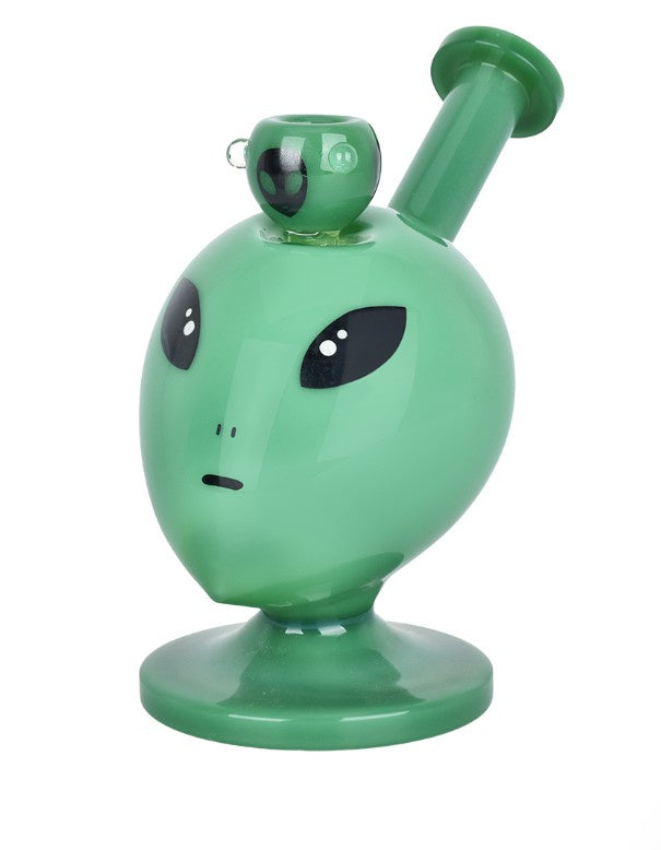 Alien Head Glass Water Pipe | 6" | 14mm F