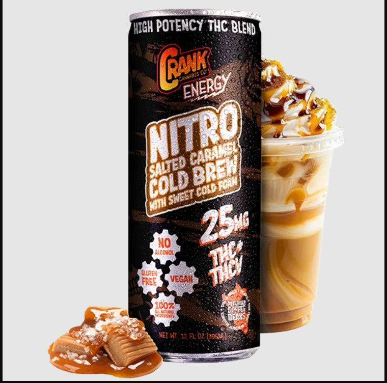 Crank Cannabis - Salted Caramel Cold Brew Drink D9 20mg THC + 5mg THCv