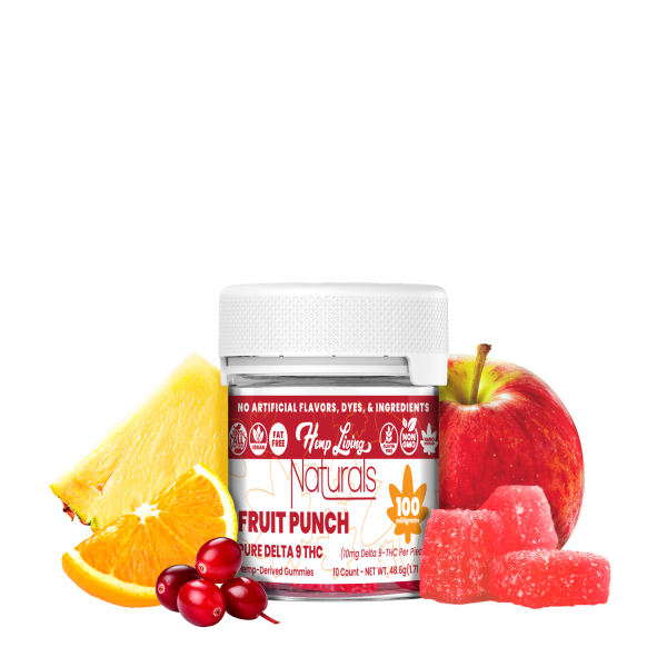 Hemp Living | Pure D9 10 mg Fruit Punch Gummies - 10ct