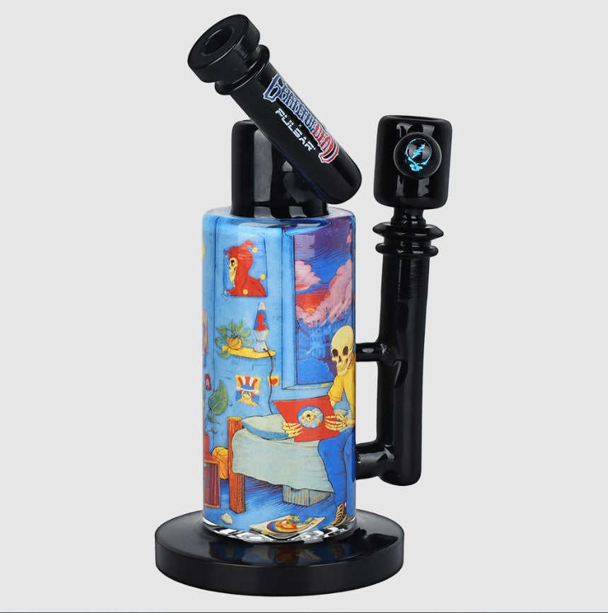 The Grateful Dead x Pulsar Inside Print Glass Water Pipe | Deadhead Dorm | 8.5" | 14mm F