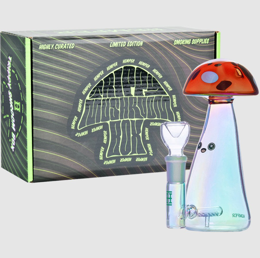 Hemper Trippy Shroom Glass Water Pipe | 5.75" | 14mm F