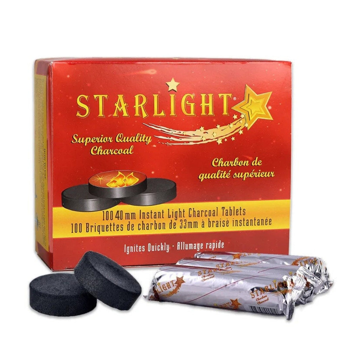 Starlight Instant Light charcoal Tablets 10 Count 40mm