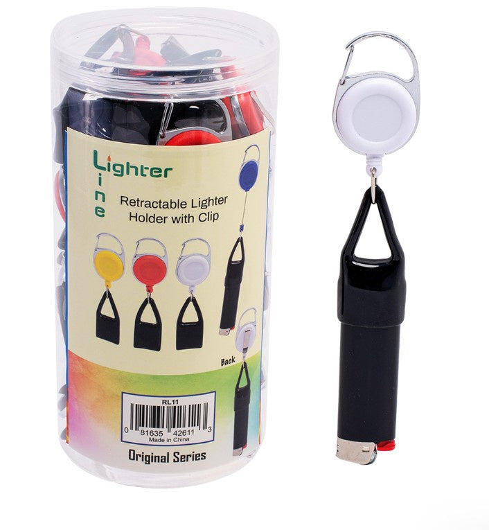 Lighter Line Retractable Lighter Holder with Clip | Original Series | 30ct Jar