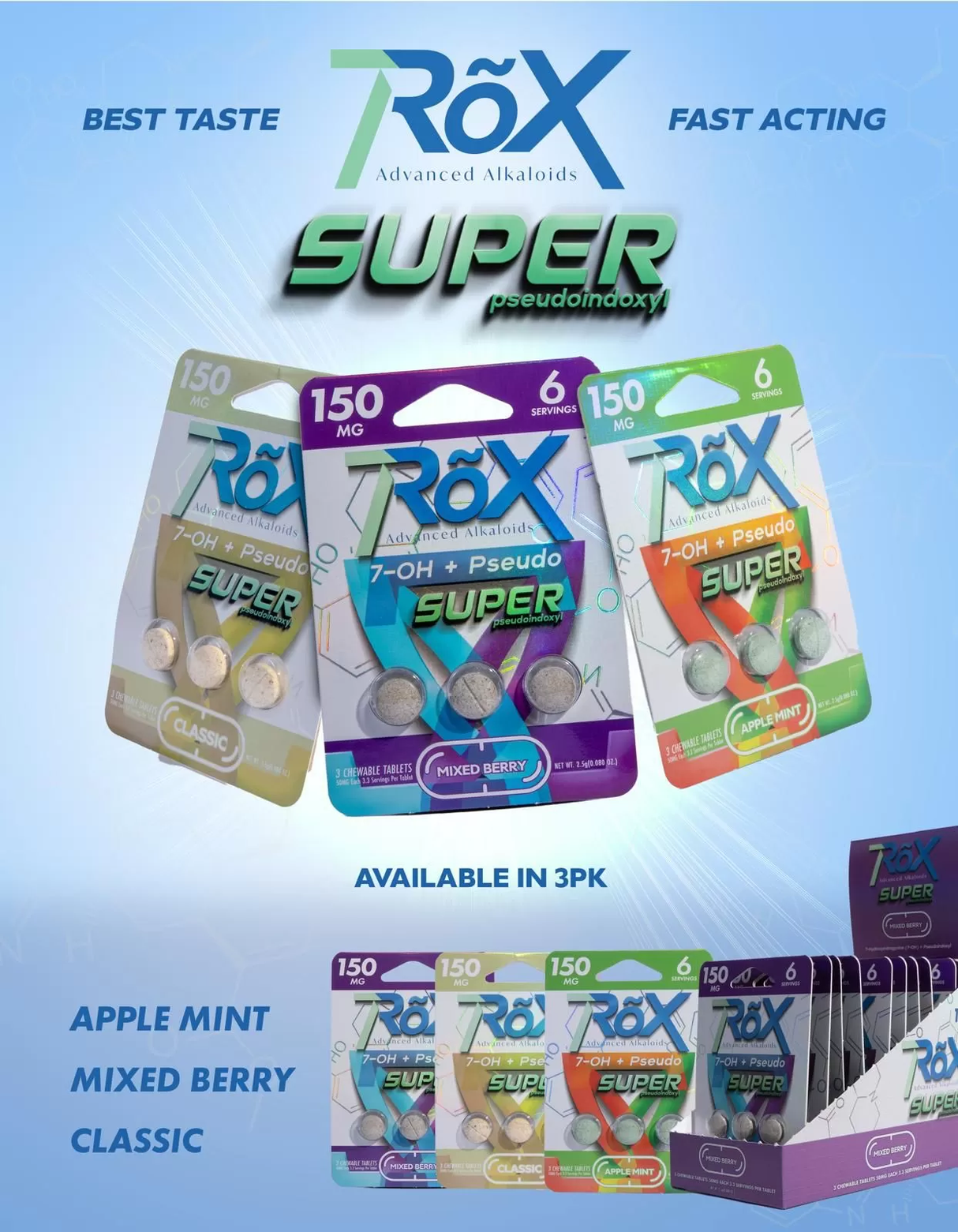 7ROX 7-OH + PSEUDO 150MG SUPER PSEUDINDOXYL 3CT TABLET'S.