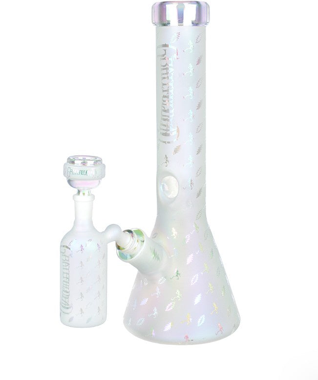 The Grateful Dead x Pulsar Bolts And Skellies Beaker Glass Water Pipe | 13.75" | 14mm F