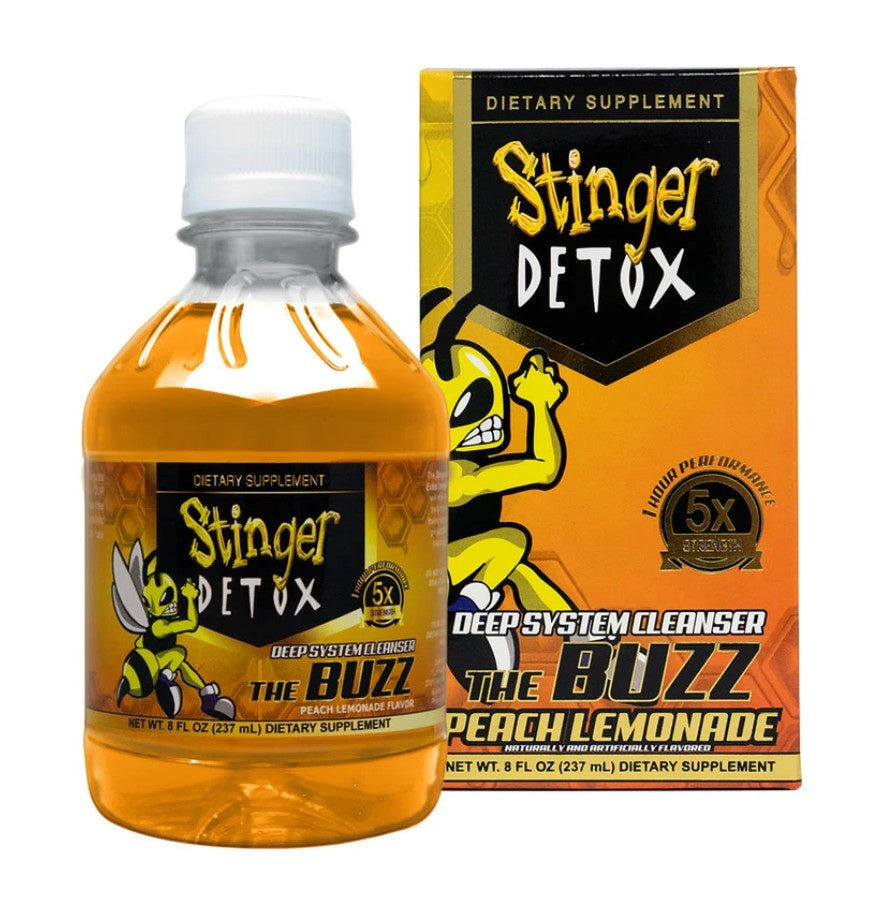 Stinger Detox The Buzz Deep System Cleanser | Peach Lemonade 8oz Bottle
