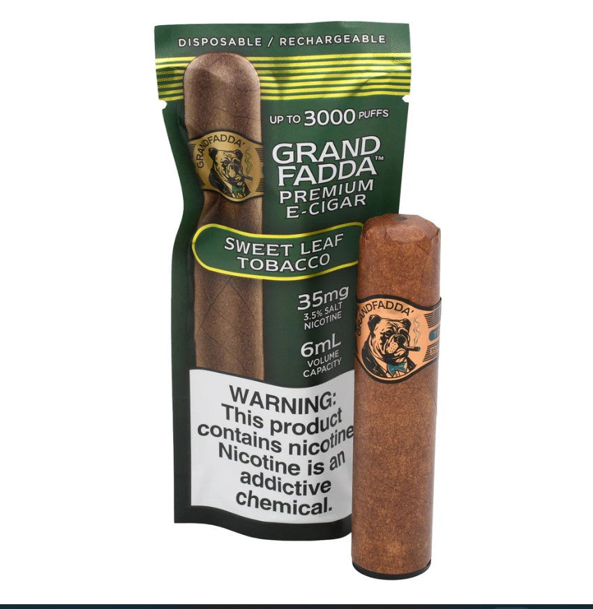 Grandfadda Premium E-Cigar 3.5% Salt Nic 3000 Puffs | Sweet Leaf Tobacco