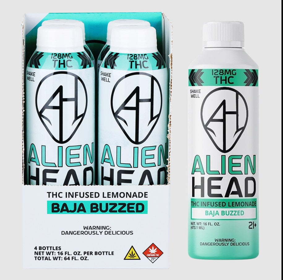 Alien Head D9 THC Lemonade | 16oz | 128mg | Baja Buzzed