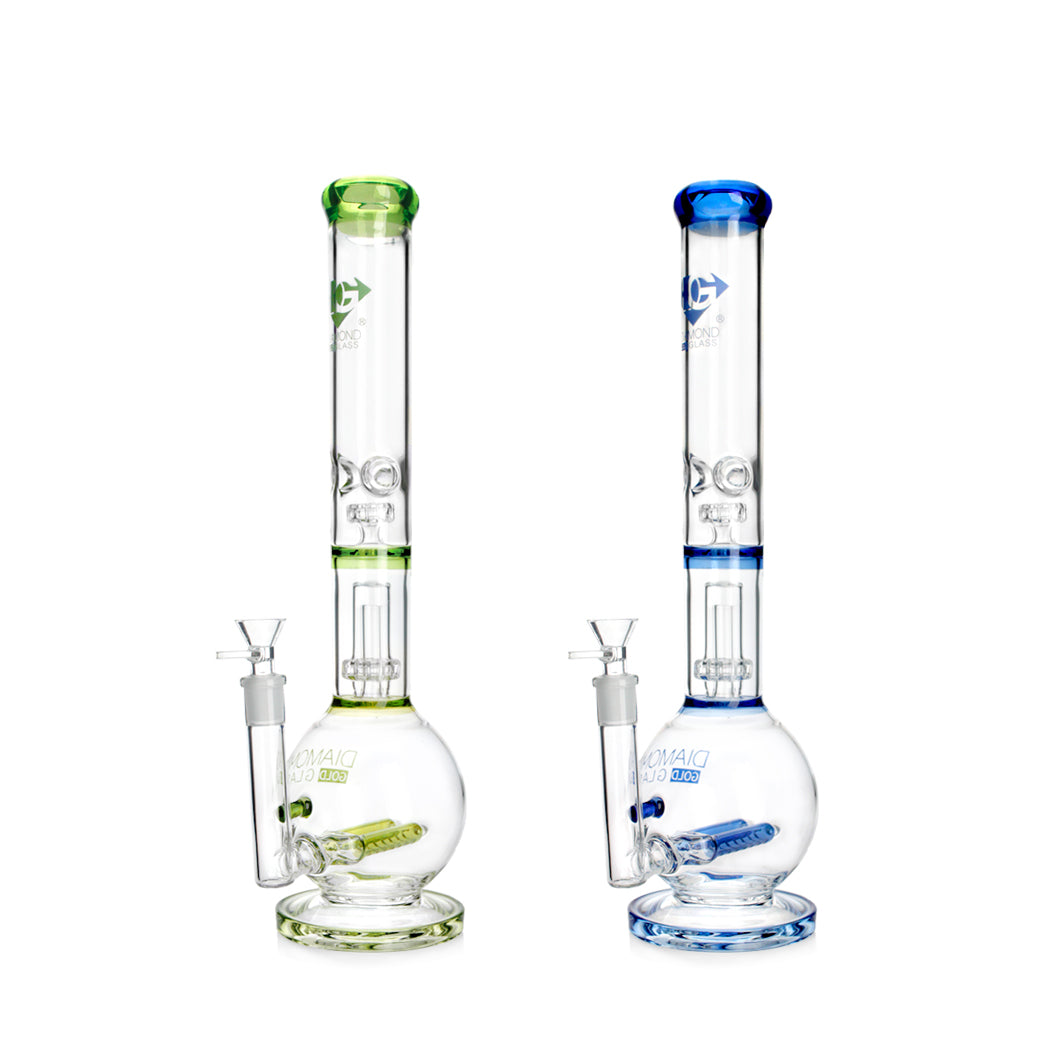 DIAMOND OG | 16" Bong with dual inline showerhead perc by Diamond Glass