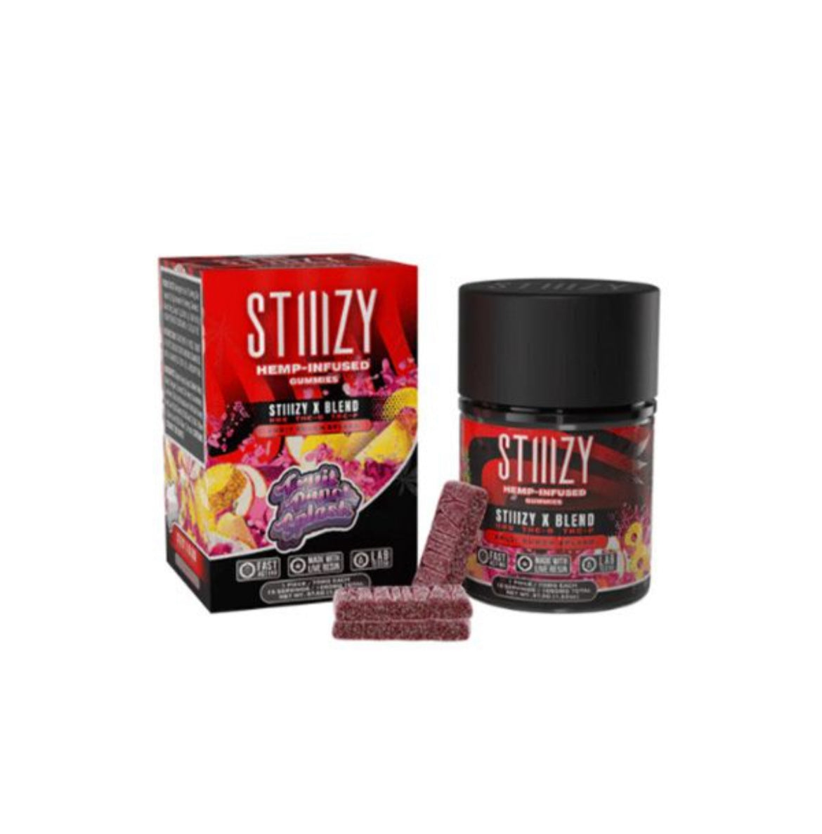 STIIIZY Hemp infused gummies 1050mg 15ct fruit punch splash