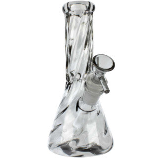 Glass House 8" Iridescent Twisted Beaker Bong - Rainbow