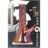 Glass House 8" Iridescent Twisted Beaker Bong - Rainbow