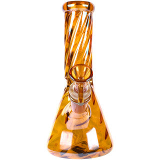 Glass House 8" Iridescent Twisted Beaker Bong - Rainbow