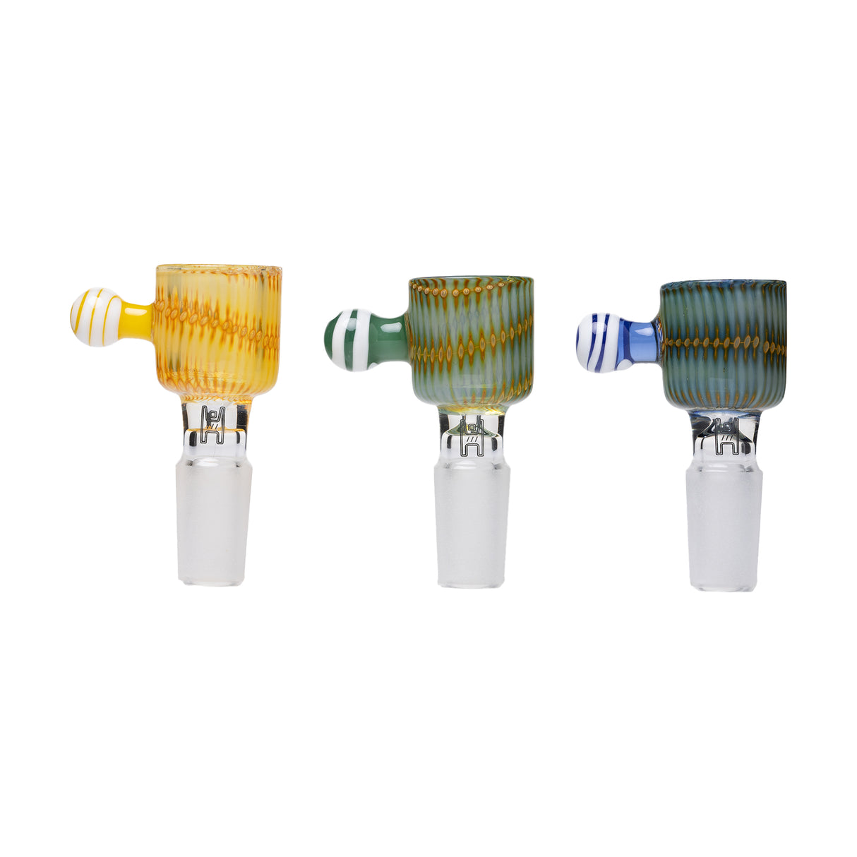 Human Grade | 14mm Handle Bowl | Marble Handle | 3 Pack