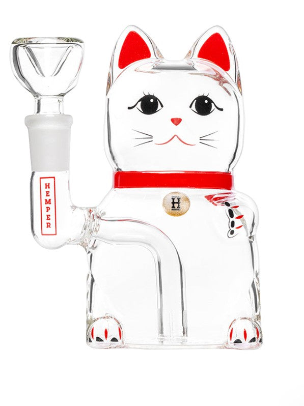 Hemper Lucky Money Cat Glass Water Pipe | 14mm F