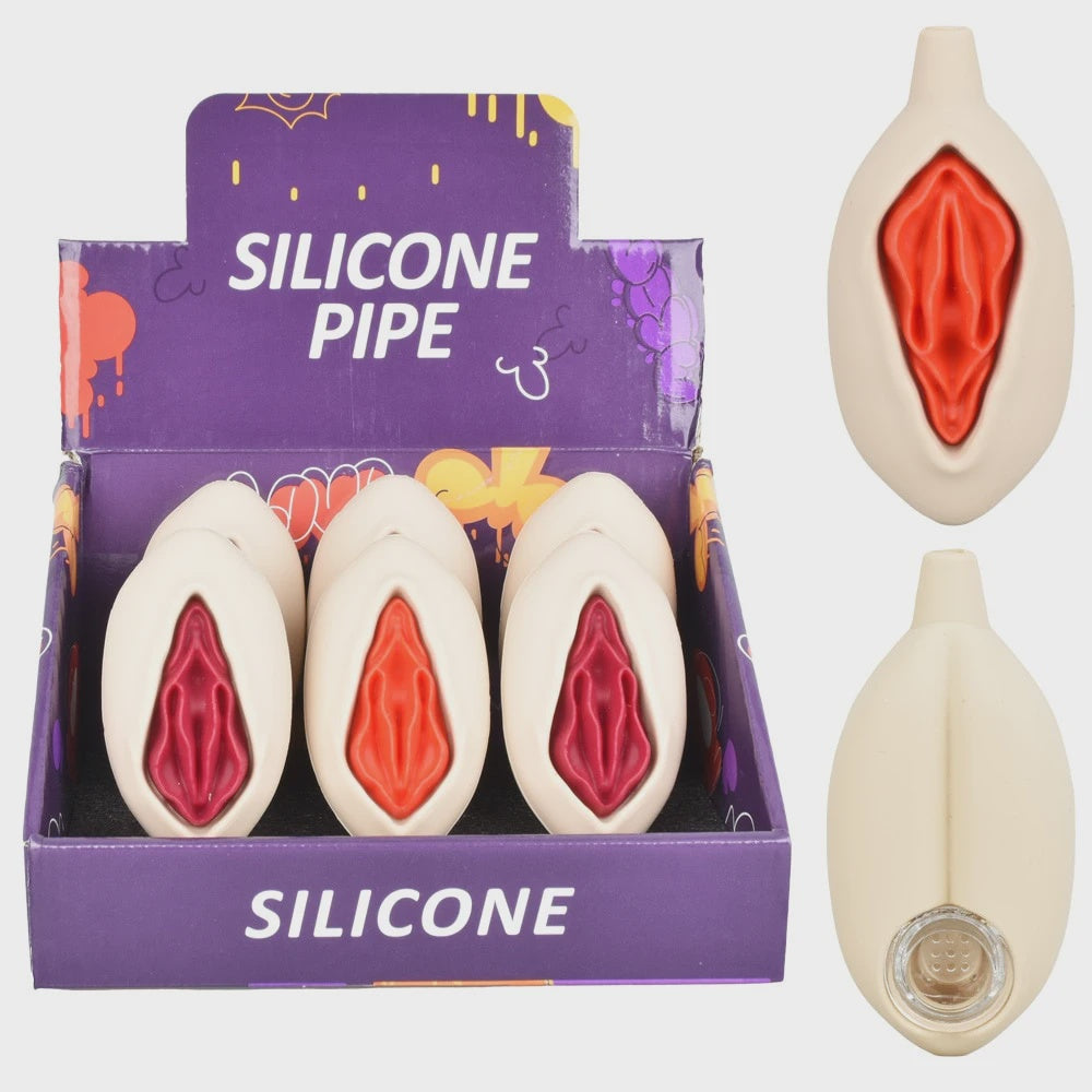 Vulva Silicone Hand Pipe, 4.25”