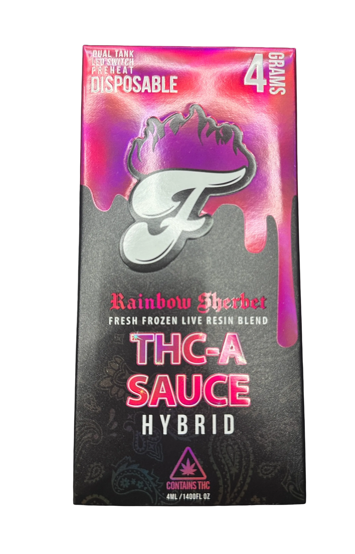 Fuego Rainbow Sherbet 89.24% THCa Sauce Disposable 4g