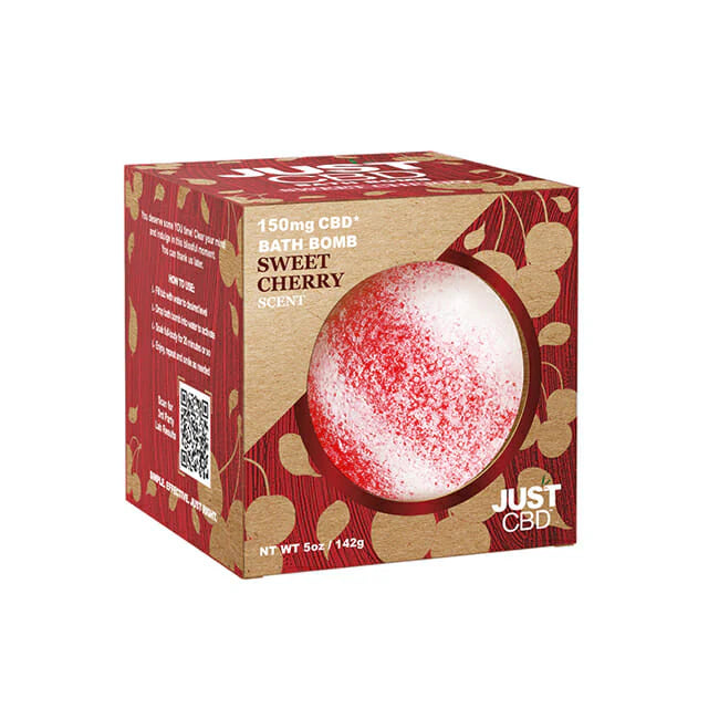 Just CBD 150mg Bath Bomb, Rose Scent, Soothing CBD Bath Fizz, Moisturizing Formula