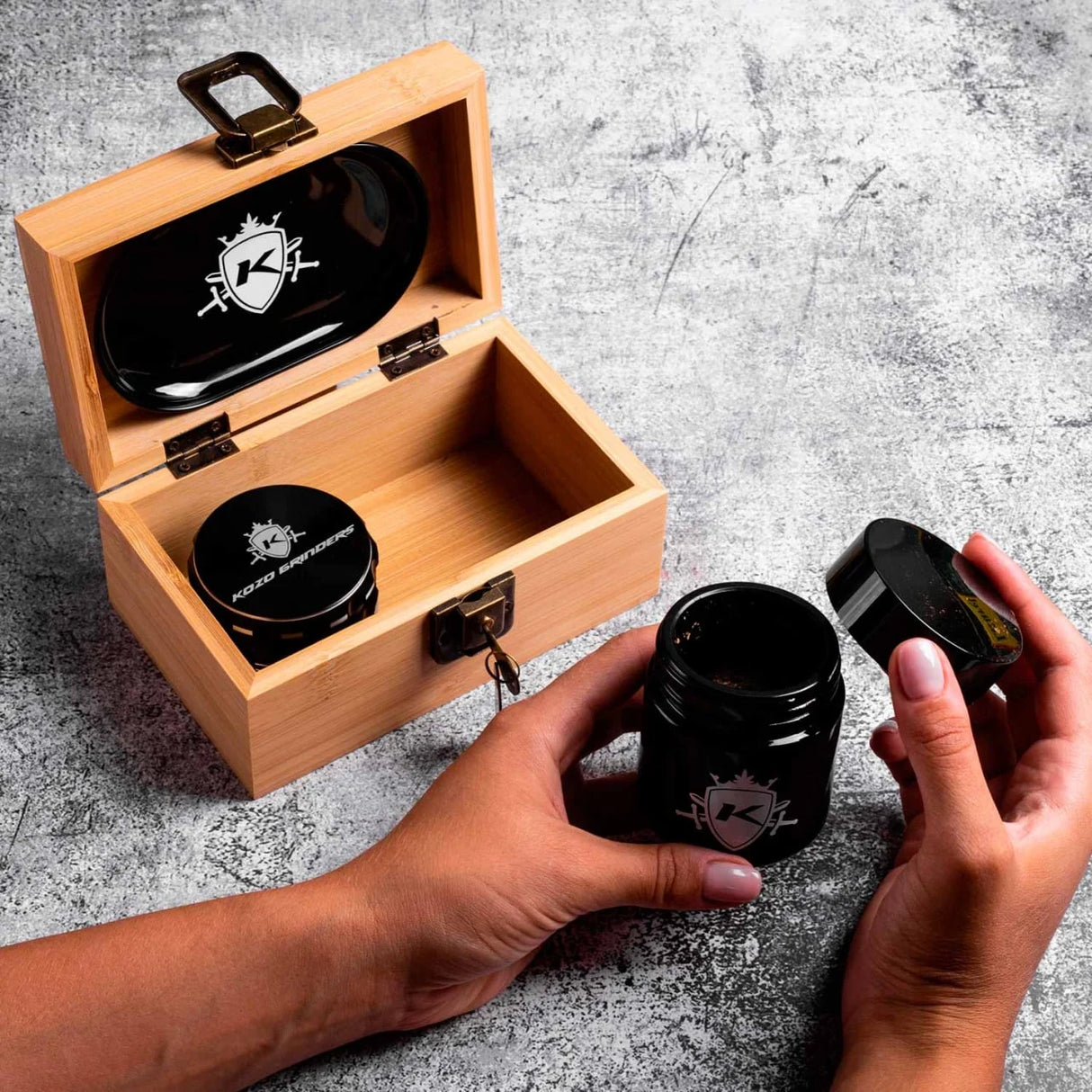 Kozo Grinders Small Wooden Stash Box