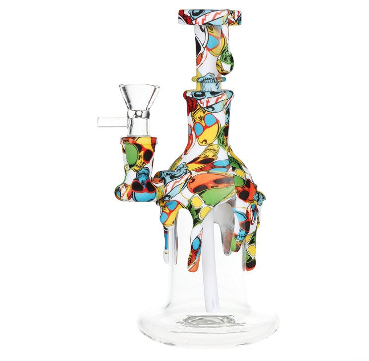 Masked Silicone & Glass Water Pipe | 7.5" | 14mm F