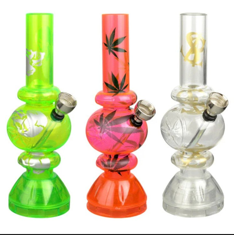Bubbling Up Grinder Base Mini Acrylic Water Pipe | 6.75" |