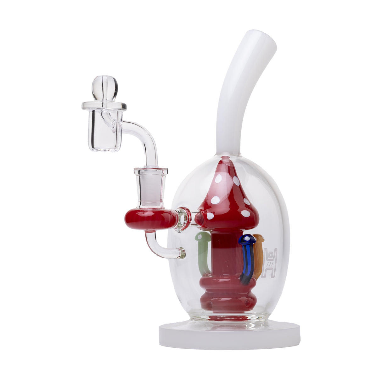 Human Grade Mushroom Globe - White Red