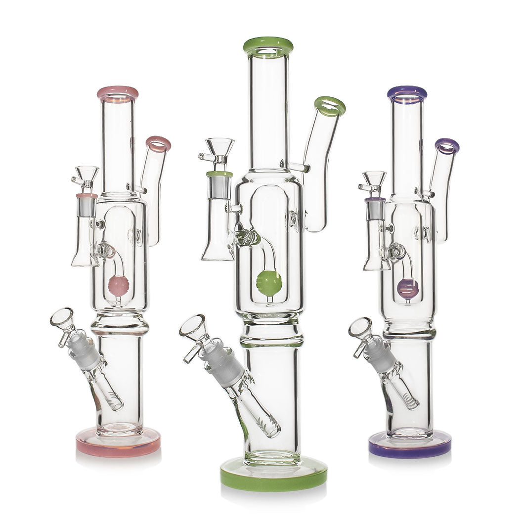 16" 2 in 1 Bong with Double 14mm Bowl